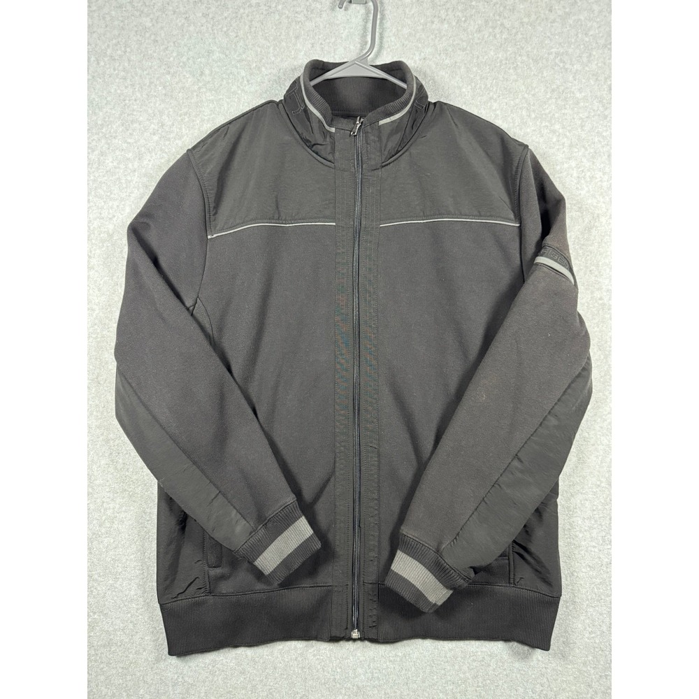 Tommy Hilfiger Mens XL Black Track Jacket Full Zip Mixed Media C887866650 Logo - Picture 7 of 11